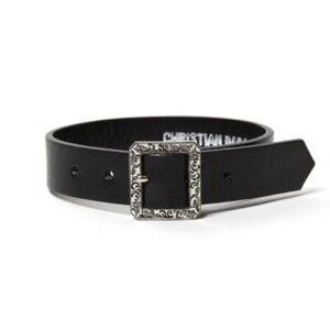 Christian Dada Etched Buckle Choker in Black